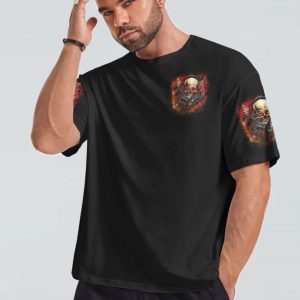 EVEN THE DEVIL SKULL SCRATCH ALL OVER PRINT T SHIRT (1)