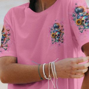  FRAGILE LIKE A BOMB TIE DYE MESSY BUN SKULL ALL OVER PRINT T SHIRT (1)