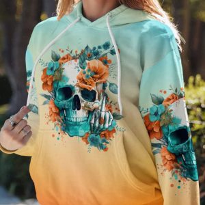 FRESH OUT OF F SKULL FLORALS ALL OVER PRINT HOODIE (1)