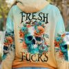 FRESH OUT OF F SKULL FLORALS ALL OVER PRINT HOODIE