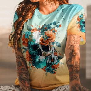 FRESH OUT OF F SKULL FLORALS ALL OVER PRINT T SHIRT (1)