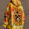 FRESH OUT OF F SUNFLOWER SKULL TIE DYE ALL OVER PRINT HOODIE