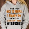 Funny Hoodie I Want To Be Nice To People   Funny Gift