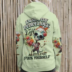 GO F YOURSELF ZOMBIE SKULL ALL OVER PRINT HOODIE