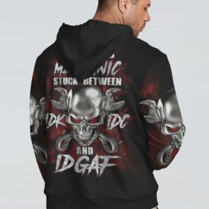 GRUMPY OLD MECHANIC SKULL ALL OVER PRINT HOODIE
