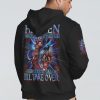 HEAVEN DON'T WANT ME 3 SKULLS ALL OVER PRINT HOODIE