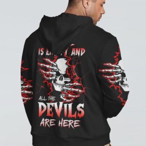 HELL IS EMPTY SKULL CRACK ALL OVER PRINT HOODIE