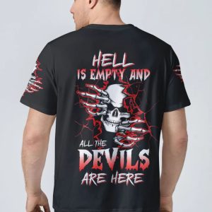 HELL IS EMPTY SKULL CRACK ALL OVER PRINT T SHIRT