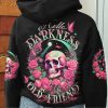 HELLO DARKNESS MY OLD FRIEND ROSE SKULL ALL OVER PRINT HOODIE