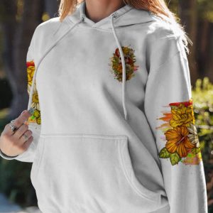 I AM A SWEET GIRL FLOWER SKULL ALL OVER PRINT HOODIE (3)