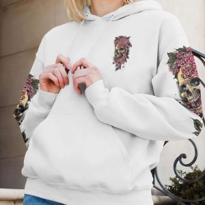  I AM A SWEET GIRL FLOWER SKULL ALL OVER PRINT HOODIE