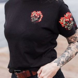 I AM A SWEET GIRL FLOWER SKULL ALL OVER PRINT T SHIRT (1)