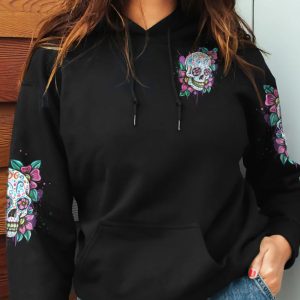 I AM A SWEET GIRL SKULL ROSE ALL OVER PRINT HOODIE (1)