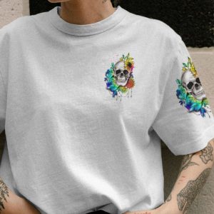 I AM A SWEET GIRL SKULL TIE DYE SKULL ALL OVER PRINT T SHIRT