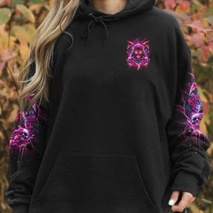 I AM THE STORM FIRE EYES PINK REAPER ALL OVER PRINT HOODIE (1)