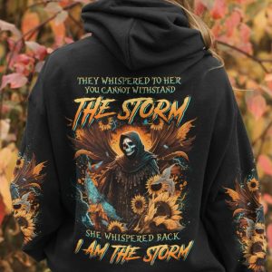 I AM THE STORM REAPER SUNFLOWERS WINGS ALL OVER HOODIE