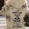 I AM WHO I AM LEOPARD SKULL ALL OVER PRINT HOODIE