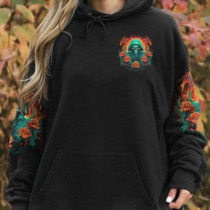 I AM WHO I AM REAPER ROSE ALL OVER PRINT HOODIE (1)