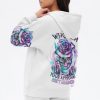 I AM WHO I AM ROSE SKULL ALL OVER PRINT HOODIE