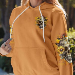 I AM WHO I AM SKULL SUNFLOWER ALL OVER PRINT HOODIE (1)