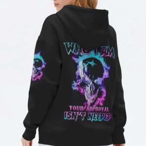  I AM WHO I AM SMOKE SKULL ALL OVER PRINT HOODIE