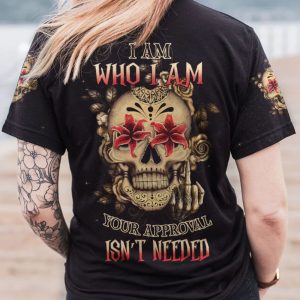 I AM WHO I AM SUGAR SKULL ALL OVER PRINT T SHIRT