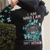 I AM WHO I AM TRIANGLE SKULL BONES ALL OVER PRINT HOODIE