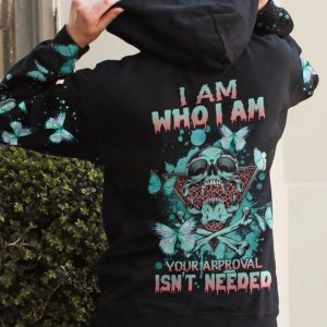I AM WHO I AM TRIANGLE SKULL BONES ALL OVER PRINT HOODIE