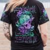 I BECOME THE BAD GIRL SKULL ALL OVER PRINT T SHIRT