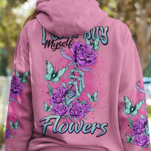 I CAN BUY MYSELF FLOWERS SKELETON HAND ALL OVER PRINT HOODIE