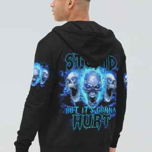  I CAN FIX STUPID 3 FIRE SKULL ALL OVER PRINT HOODIE (1)