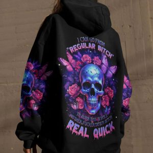 I CAN GO FROM REGULAR B ROSE SKULL ALL OVER PRINT HOODIE