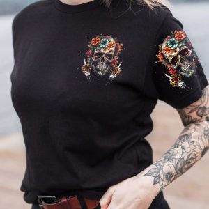  I CAN GO FROM REGULAR B SKULL FLOWER ALL OVER PRINT T SHIRT (1)