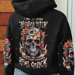  I CAN GO FROM REGULAR B SKULL FLOWER ALL OVER PRINT T SHIRT (2)