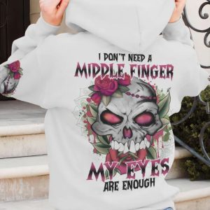 I DON'T NEED A M SKULL FLOWER ALL OVER PRINT HOODIE