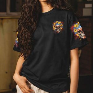  I'M A B DON'T TRY ME SUNFLOWER SKULL FLAG ALL OVER PRINT T SHIRT (1)