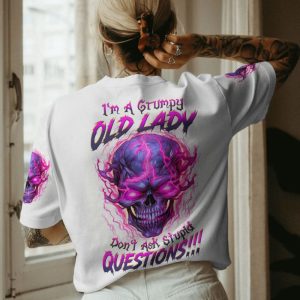 I'M A GRUMPY OLD LADY SKULL ALL OVER PRINT T SHIRT (1)