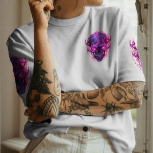 I'M A GRUMPY OLD LADY SKULL ALL OVER PRINT T SHIRT