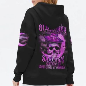 I'M A GRUMPY OLD WITCH SKULL ALL OVER PRINT HOODIE