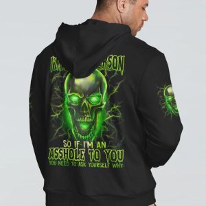 I'M A NICE PERSON FIRE METAL SKULL ALL OVER PRINT HOODIE