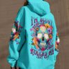 I'M BLUNT BECAUSE GOD ROLLED ME SUGAR SKULL ALL OVER PRINT HOODIE