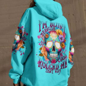 I'M BLUNT BECAUSE GOD ROLLED ME SUGAR SKULL ALL OVER PRINT HOODIE