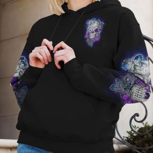 I'M CUTE AS HELL SKULL ROSE ALL OVER PRINT HOODIE (1)