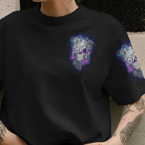 I'M CUTE AS HELL SKULL ROSE ALL OVER PRINT T SHIRT (1)