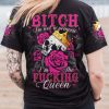 I'M F QUEEN GOLD CROWN ALL OVER PRINT T SHIRT