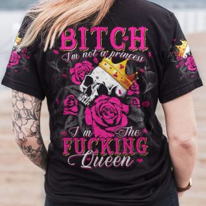  I'M F QUEEN GOLD CROWN ALL OVER PRINT T SHIRT