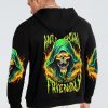 I'M NOT ANTI SOCIAL ANGRY REAPER GREEN ALL OVER PRINT HOODIE