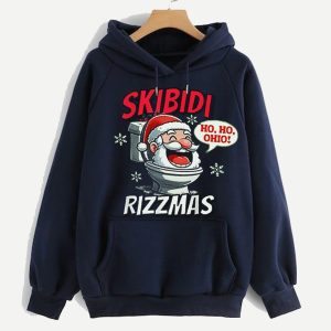 Christmas Couple Hoodie Skibidi Rizzmas Be Naughy Christmas Funny Gift For Couple