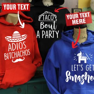 Funny Matching Best Friend Hoodie Adios B Taco Bout A Party   Funny Gift For Best Friend