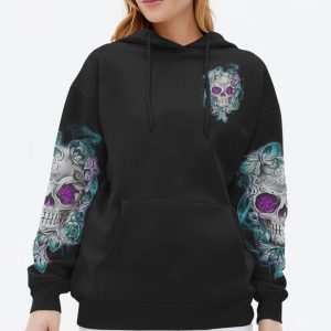  IF I WAS REALLY A B SKULL ROSE ALL OVER PRINT HOODIE (1)